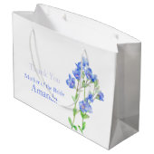 Hochzeitsblaue Mutter der Braut Gunstbeutel Große Geschenktüte (Rückseite Schrägansicht)
