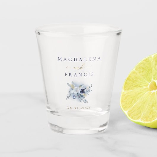 Hochzeitsblaue Rose Schnapsglas (Vorderseite)