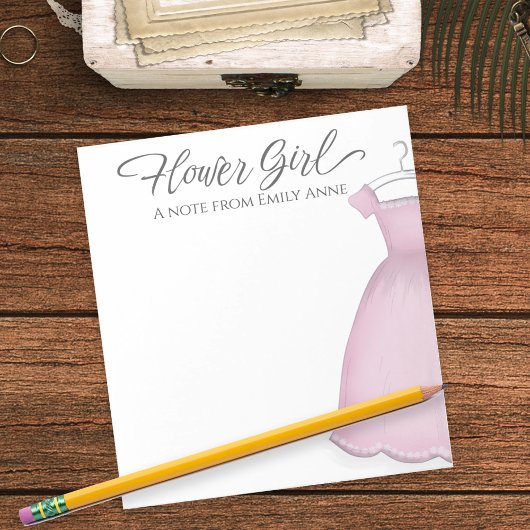 Hochzeitsblume Mädchen Vintages Kleid Personalisie Notizblock
