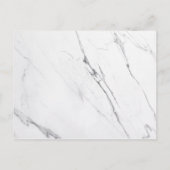 Hochzeitsblume | White Marble Script Postcard Einladungspostkarte (Rückseite)