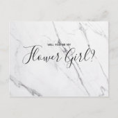 Hochzeitsblume | White Marble Script Postcard Einladungspostkarte (Vorderseite)