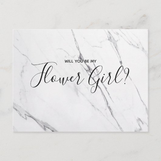 Hochzeitsblume | White Marble Script Postcard Einladungspostkarte (Vorderseite)