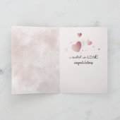 Hochzeitsblumen auf rosa Abstrakt Karte (Innenseite)