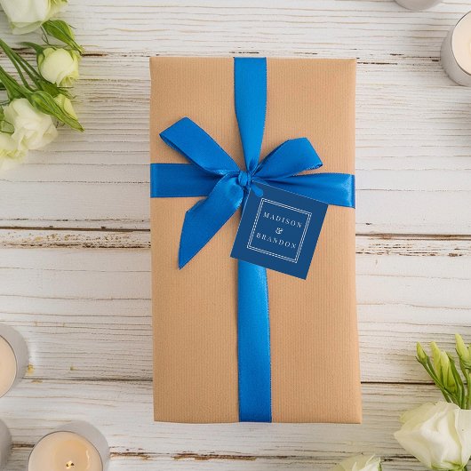 Hochzeitsblumen aus dem Mittelalter | Blau Geschenkanhänger