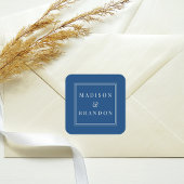 Hochzeitsblumen aus dem Mittelalter | Blau Quadratischer Aufkleber