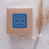 Hochzeitsblumen aus dem Mittelalter | Blau Quadratischer Aufkleber