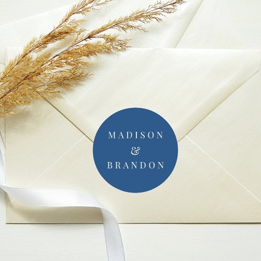 Hochzeitsblumen aus dem Mittelalter | Blau Runder Aufkleber