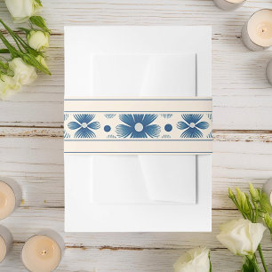 Hochzeitsblumen aus dem Mittelalter Creme Einladungsbanderole