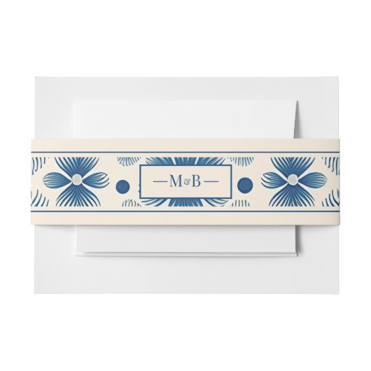 Hochzeitsblumen aus dem Mittelalter | Creme | Mono Einladungsbanderole (Vorderseite Beispiel)