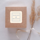 Hochzeitsblumen aus dem Mittelalter | Creme Quadratischer Aufkleber