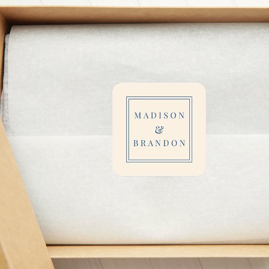 Hochzeitsblumen aus dem Mittelalter | Creme Quadratischer Aufkleber