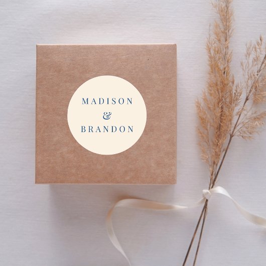 Hochzeitsblumen aus dem Mittelalter | Creme Runder Aufkleber