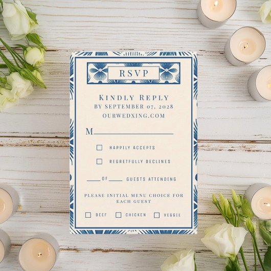 Hochzeitsblumen aus dem Mittelalter | VollPrint RSVP Karte