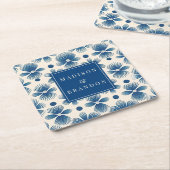 Hochzeitsblumen aus dem Mittelalter | Vollständige Rechteckiger Pappuntersetzer (angewinkelt)