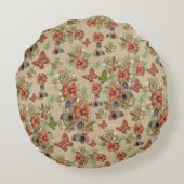 Hochzeitsblumen aus Leder Rundes Kissen (Rückseite)