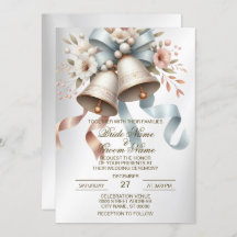 Hochzeitsblumen Bells Pink Blue Ribbons Schöne