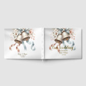 Hochzeitsblumen Bells Pink Blue Ribbons Schöne Gästebuch (Voll)