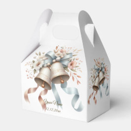 Hochzeitsblumen Bells Pink Blue Ribbons Schöne Geschenkschachtel