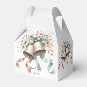 Hochzeitsblumen Bells Pink Blue Ribbons Schöne Geschenkschachtel