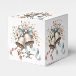 Hochzeitsblumen Bells Pink Blue Ribbons Schöne Geschenkschachtel