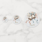 Hochzeitsblumen Bells Pink Blue Ribbons Schöne Konfetti (Rückseiten)