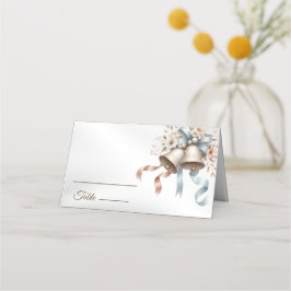 Hochzeitsblumen Bells Pink Blue Ribbons Schöne Platzkarte