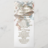 Hochzeitsblumen Bells Pink Blue Ribbons Schöne Programm (Vorderseite)