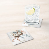 Hochzeitsblumen Bells Pink Blue Ribbons Schöne Rechteckiger Pappuntersetzer (Vor Ort)