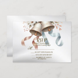 Hochzeitsblumen Bells Pink Blue Ribbons Schöne RSVP Karte