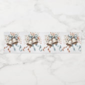 Hochzeitsblumen Bells Pink Blue Ribbons Schöne Wasserflaschenetikett (Einzelnes Label)