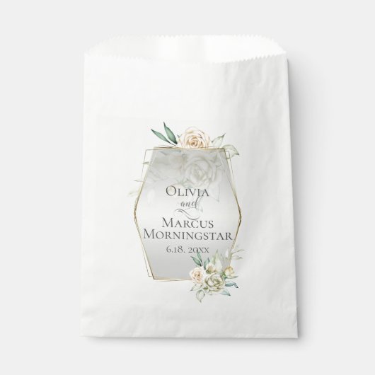 Hochzeitsblumen Blassgelbe Blüten Wasserfarben Ros Geschenktütchen (Vorderseite)