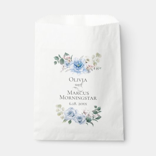 Hochzeitsblumen Blauer Peonies Geschenktütchen (Vorderseite)