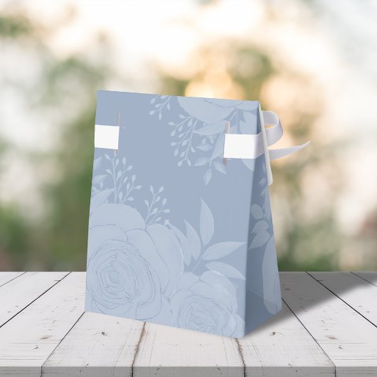 Hochzeitsblumen Botanisches Blaues Skript Typograf Geschenkschachtel