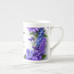 💍 Hochzeitsblumen-Glanz 🌸 Farbige Blüten Eleganz Porzellantasse