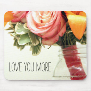 Hochzeitsblumen Rosa-Orange-Rose anpassen Mousepad
