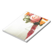 Hochzeitsblumen Rosa-Orange-Rose anpassen Notizblock (Rotiert)