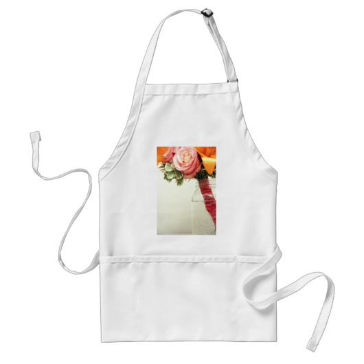 Hochzeitsblumen Rosa-Orange-Rose anpassen Schürze (Vorne)