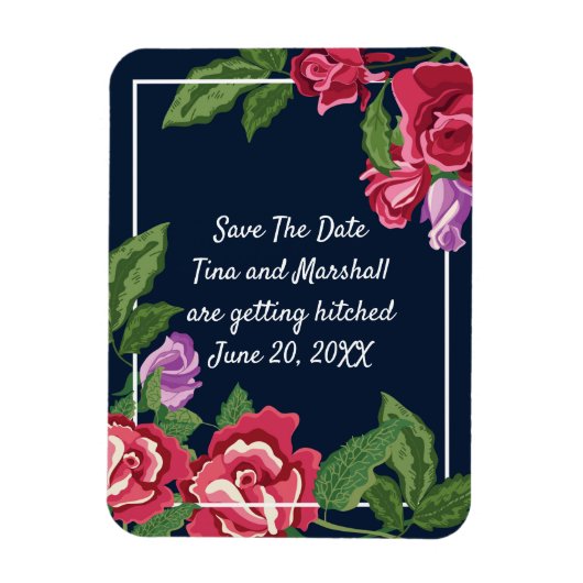 Hochzeitsblumen Save the Date Magnet (Vertikal)