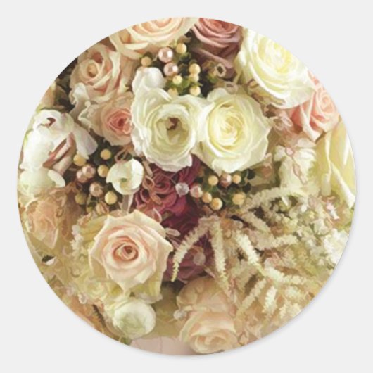 Hochzeitsblumen Umschlag Aufkleber-Aufkleber Runder Aufkleber (Vorderseite)