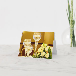 Hochzeitsblumen und Kerzen - leer innen Dankeskarte