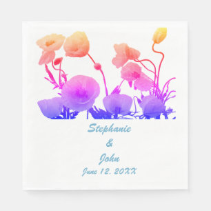 Hochzeitsblumen Wasserfarbe Blumenmohn Hübsch Serviette