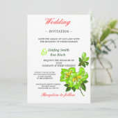 Hochzeitsblumenaufladung Limon Orchideen Einladung (Stehend Vorderseite)