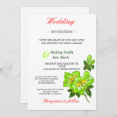 Hochzeitsblumenaufladung Limon Orchideen Einladung (Vorne/Hinten)