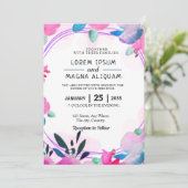 Hochzeitsblumenausweis Save the Date Einladung (Stehend Vorderseite)