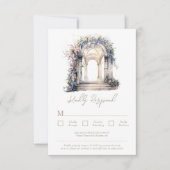 Hochzeitsblumenbogen RSVP Karte (Vorderseite)