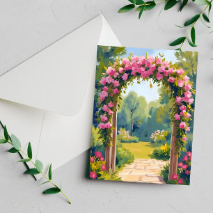 Hochzeitsblumenbogen   Wasserfarbenes Hochzeitskar