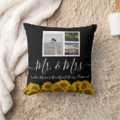 Hochzeitsblumenkollage mit schwarzer Sonnenblume a Kissen (Decke)