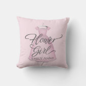 Hochzeitsblumenmädchen Niedliches Vintages rosa Kl Kissen (Vorderseite)