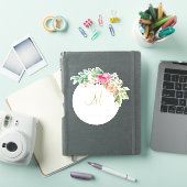 Hochzeitsblumenmonogramm-Ausschnitt Aufkleber (iPad Hülle)