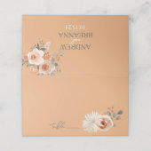 Hochzeitsblumenorange Platzkarten (Außenseite Aufgefaltet)